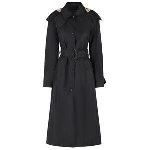 Burberry Long Car Coat With Black Nylon Hood Women